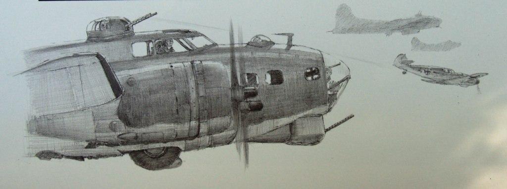 B-17 pencil sketch