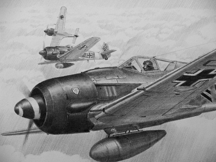 Pencil aviation drawing