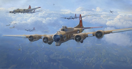 B-17 Nine O Nine painting