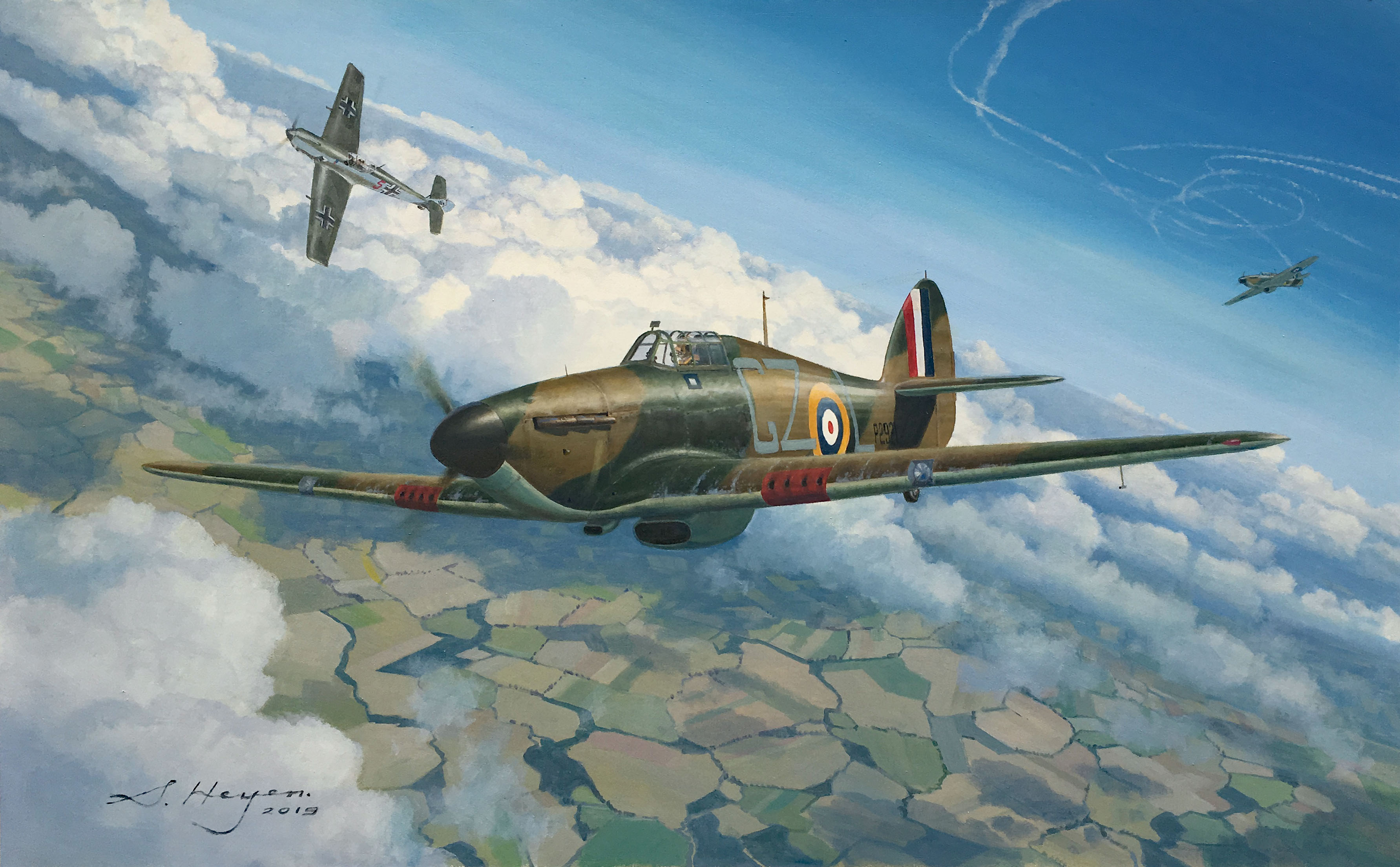 Hawker Hurricae aviation art painting