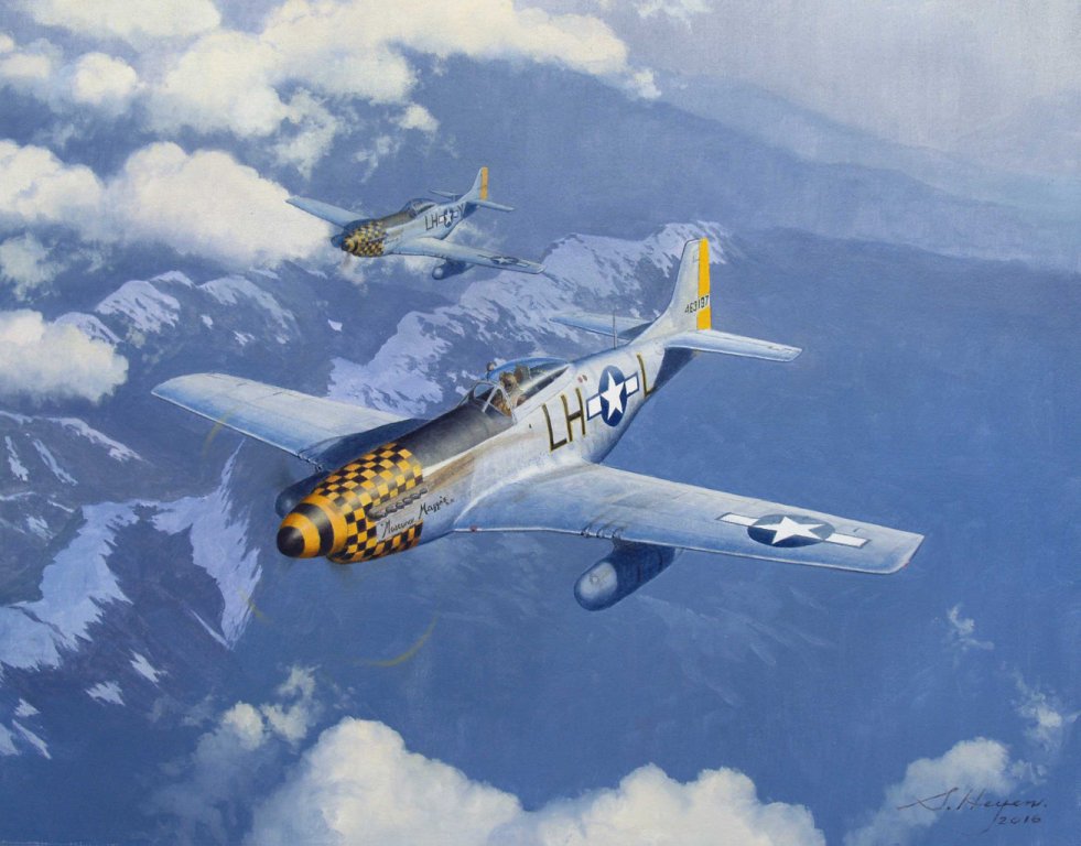 P-51D Mustang aviation art