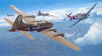 B-17 painting by Steven Heyen