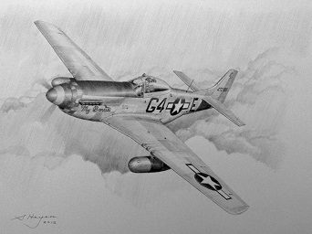 P-51 airplane art